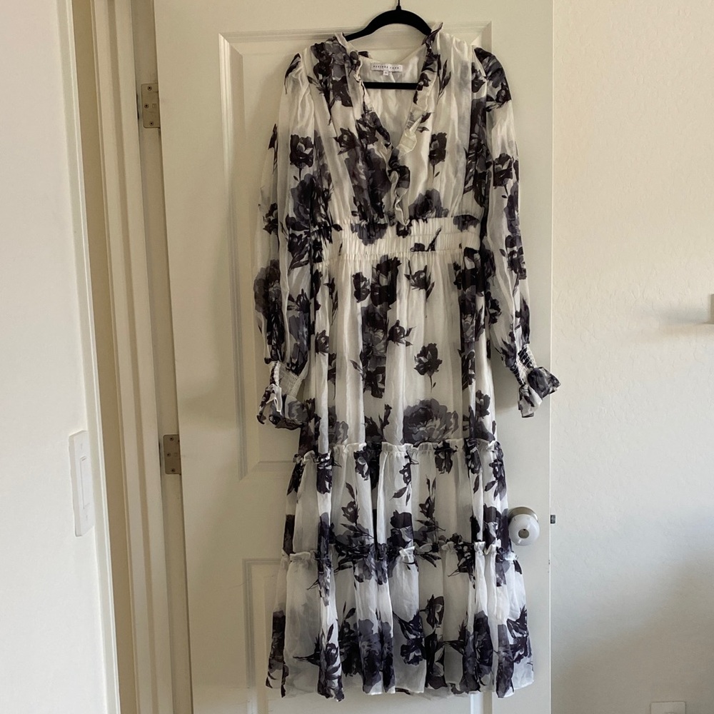 Endless Rose Black & White Floral Ruffle Tiered Maxi Dress